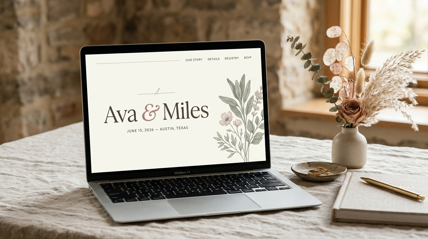 Digital wedding invitation site preview